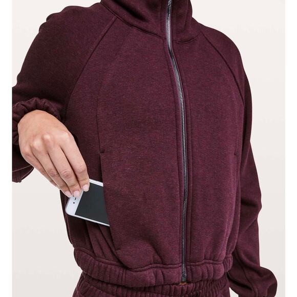 LULULEMON Plush Times Jacket Heathered Dark Adobe Maroon 6 - Picture 10 of 11